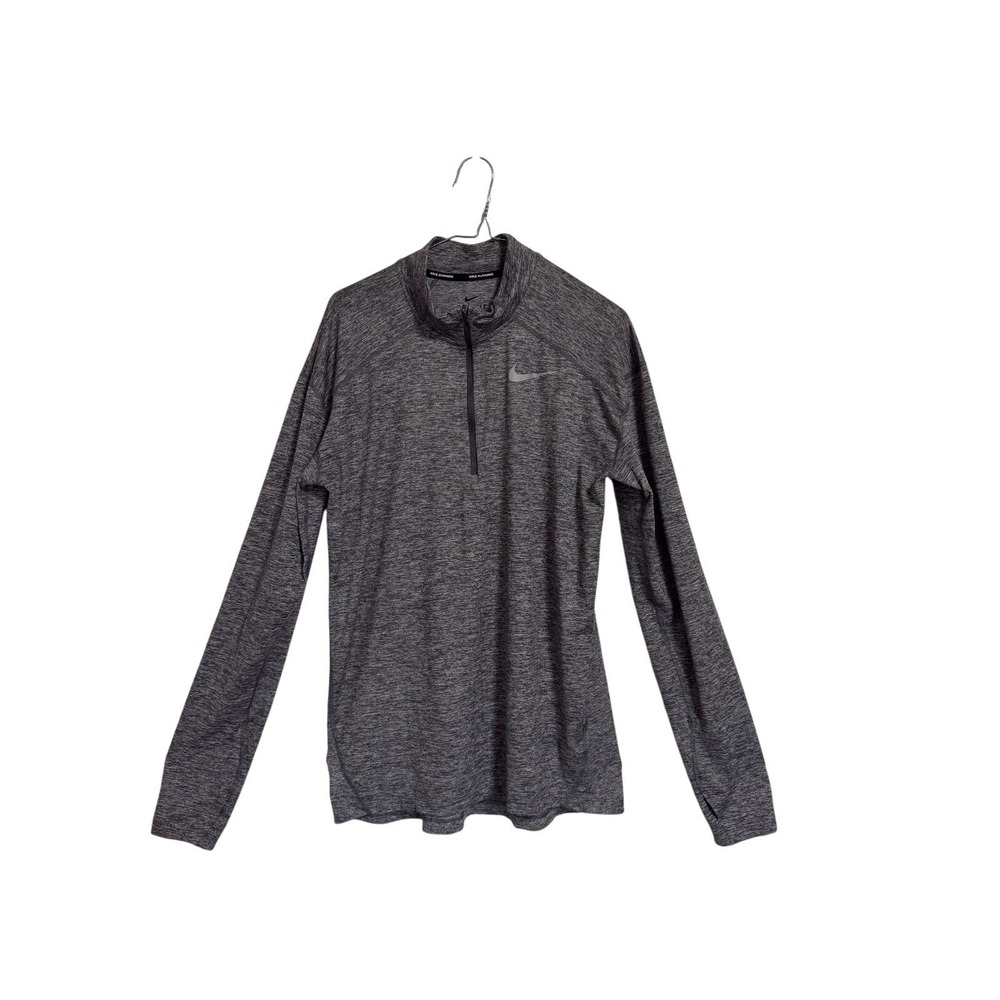 Nike Running 1/4 Zip Pullover Mens Medium Gray Heather Dri-FIT Long Sleeve Top